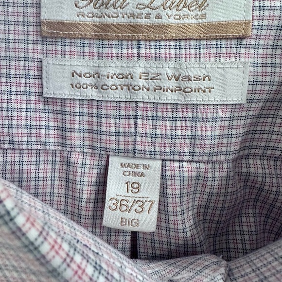 EUC Roundtree and Yorke Gold Label Dress shirt 19 36/37 - Picture 3 of 4